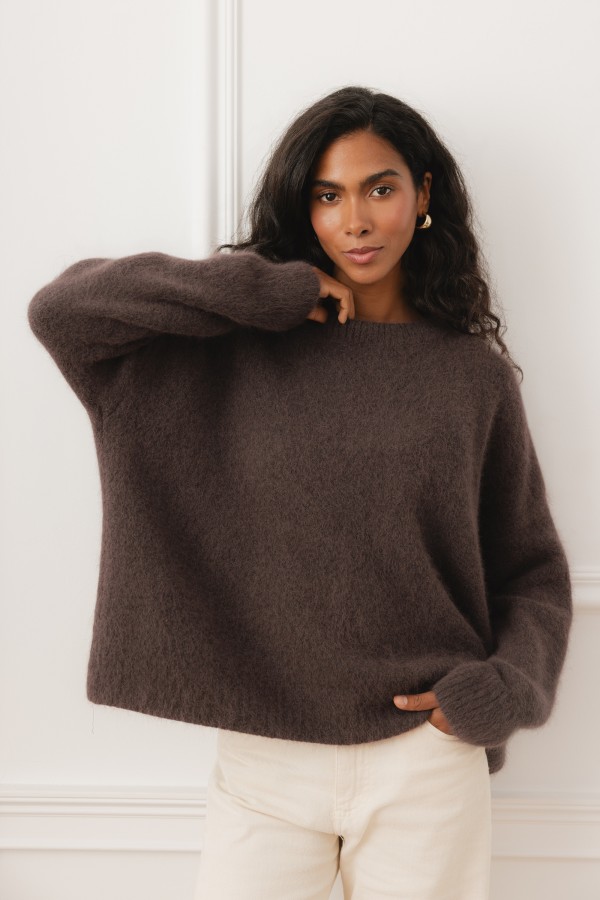 Nolan Sweater Angora-Blend Chocolate