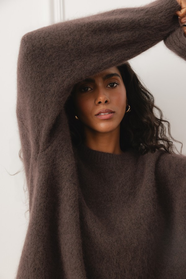 Nolan Sweater Angora-Blend Chocolate