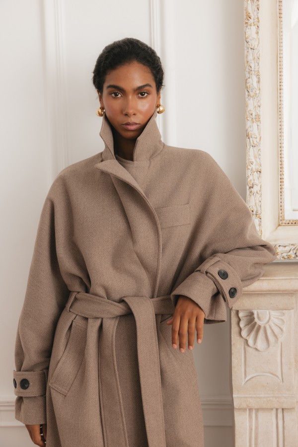 Michael Coat Wool Mocca
