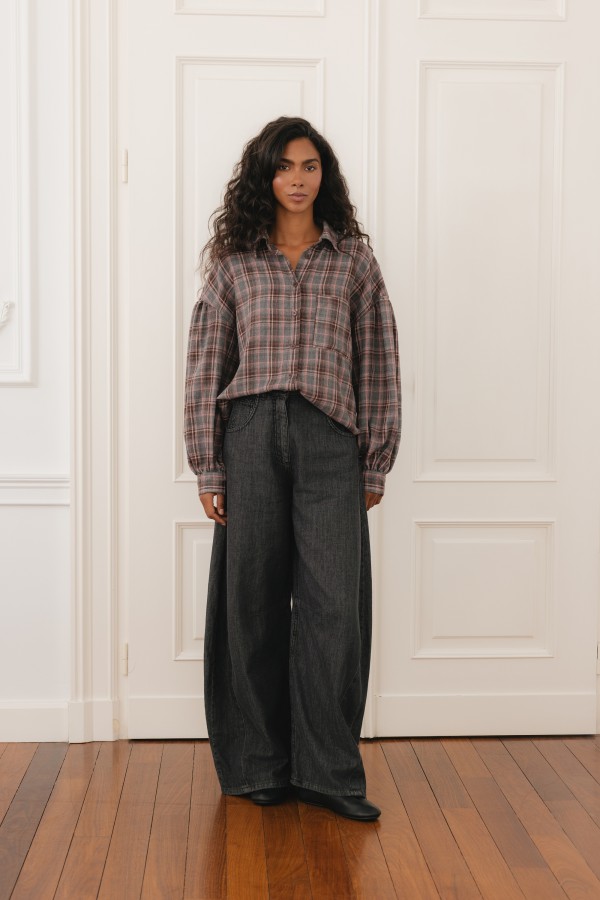 P314 Spodnie Jeansowe Wide Leg Grafit