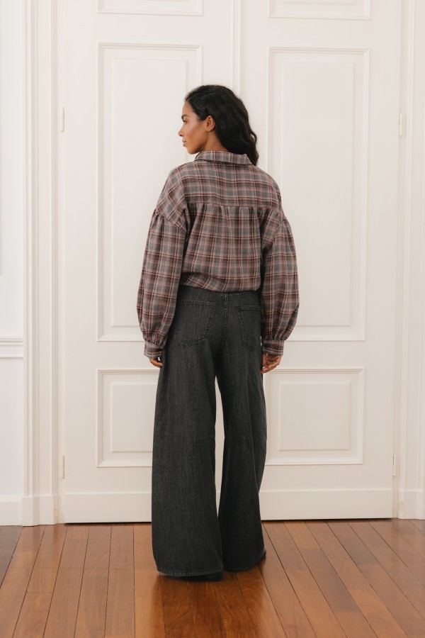 P314 Spodnie Jeansowe Wide Leg Grafit