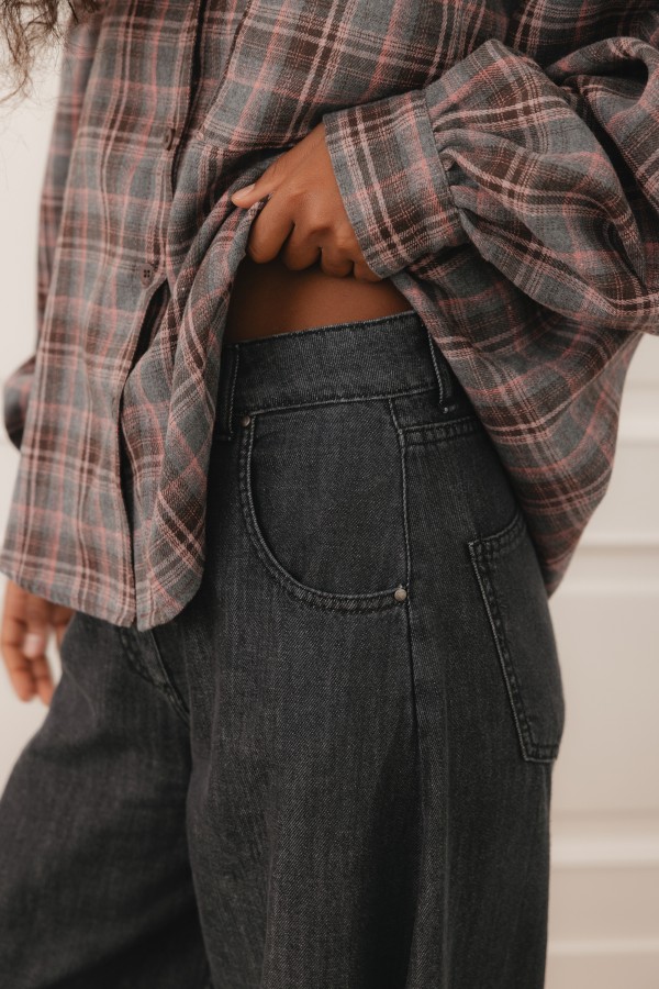 P314 Spodnie Jeansowe Wide Leg Grafit