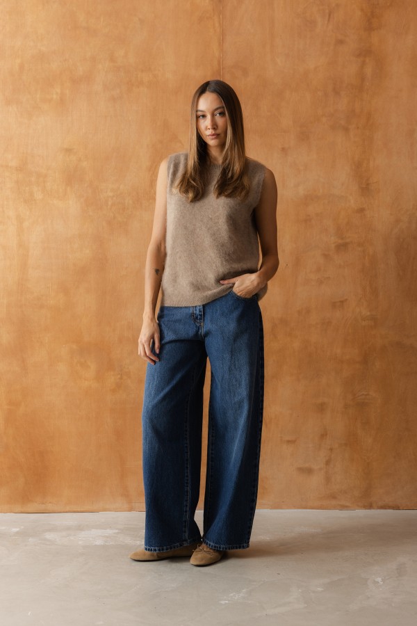 R097 Spodnie Jeansowe Barrel Dark Blue