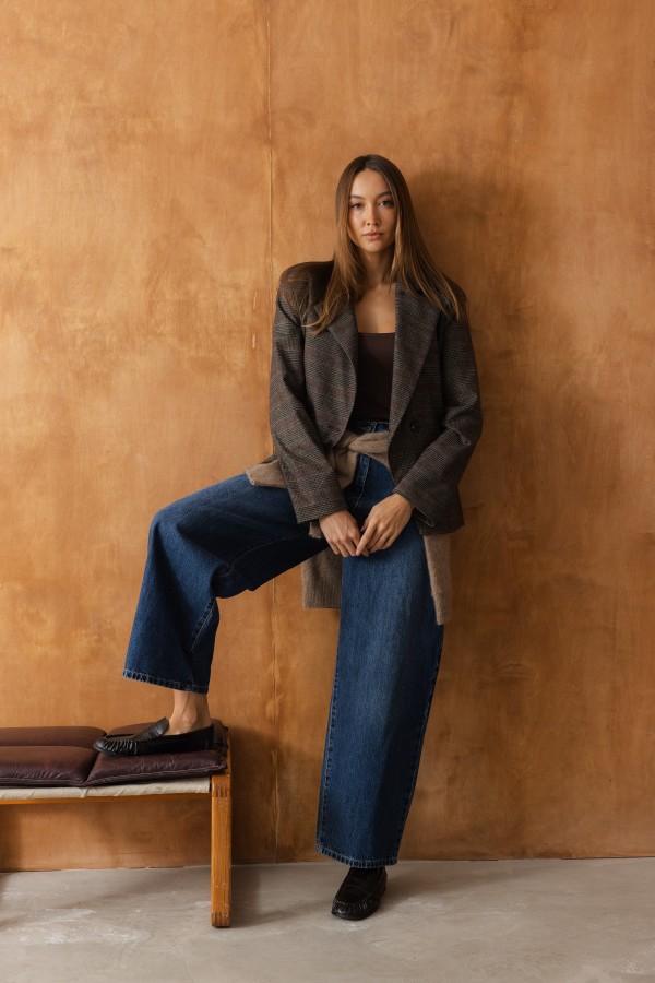 R097 Spodnie Jeansowe Barrel Dark Blue