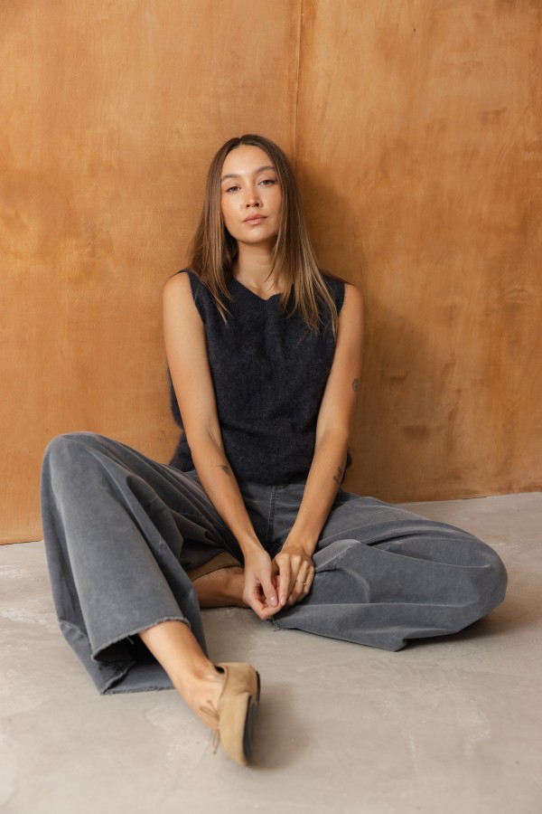 G0280 Jeans Wide Leg Grey