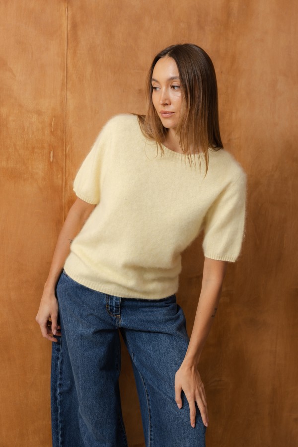 Oscar Sweter Wełniany Z Kaszmirem Butter Yellow
